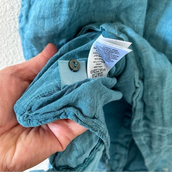 C&C California Lot of 2 Women’s Dress 100% Linen Small Pink Turquoise Summer - Picture 14 of 14